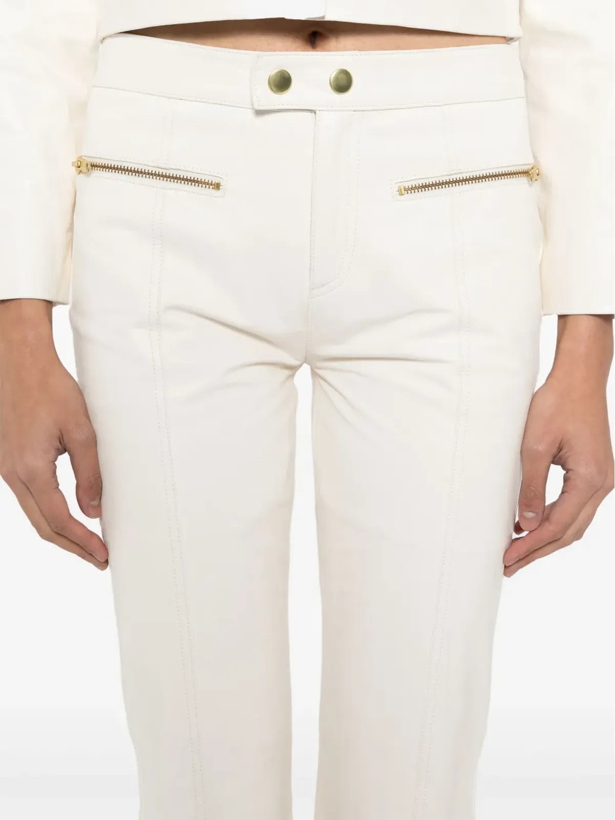 Cynthia Rowley Downtown レザー クロップドパンツ - 画像5
