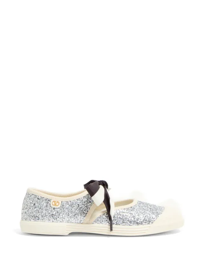 Valentino Garavani Valentino Garavani Bay by Bay バレリーナスニーカー（グリッターファブリック／シルバー）の商品画像