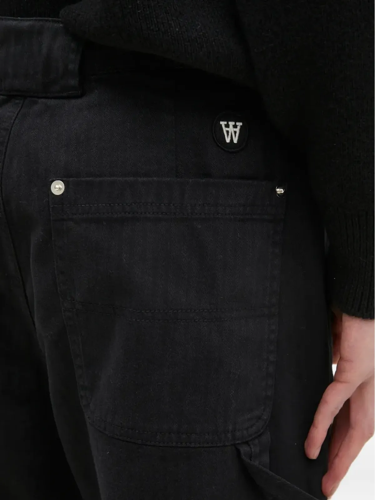 Wood Wood リベットディテール ストレートパンツ - Black - 画像5