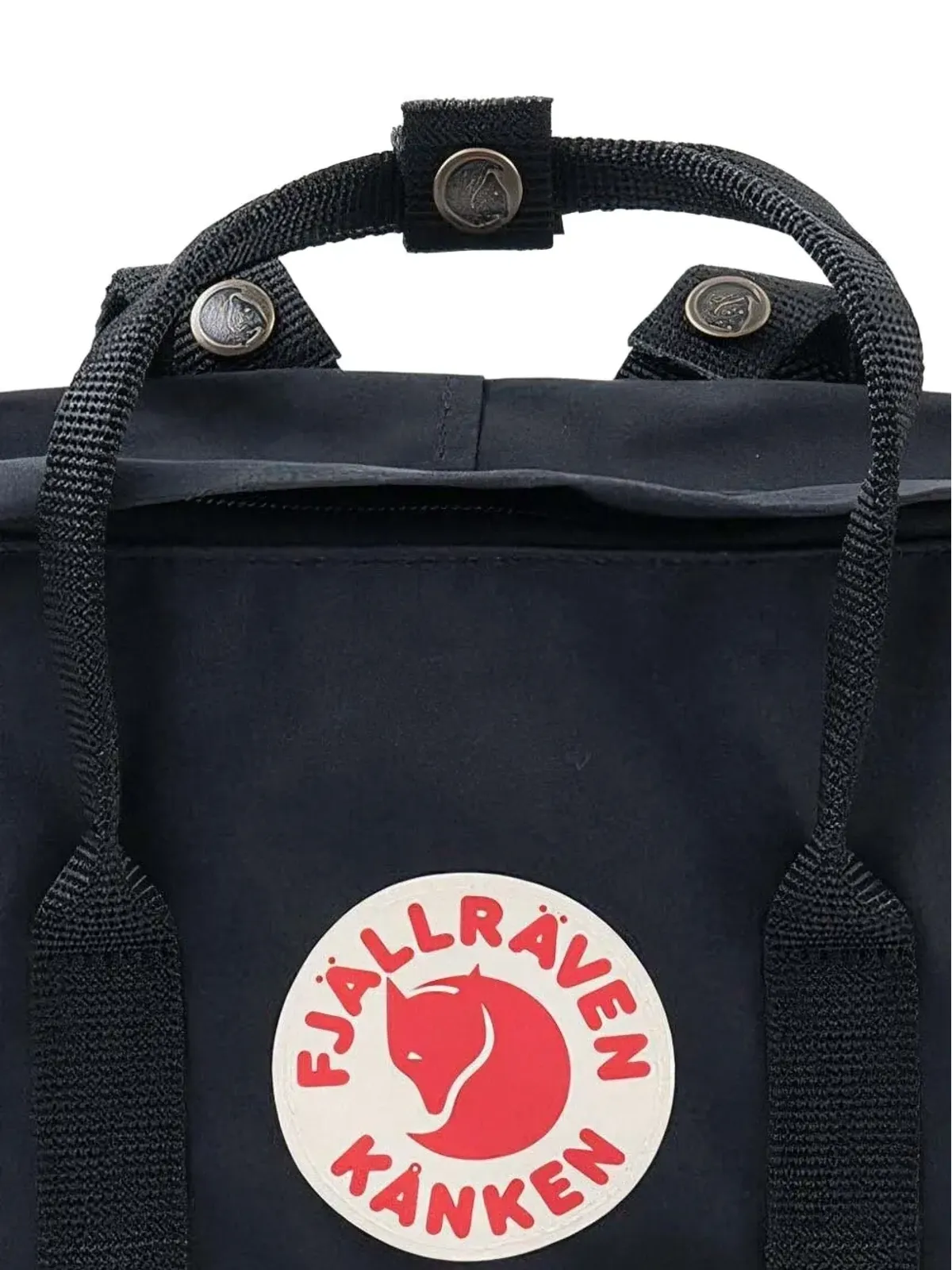 Fjällräven Kånken ロゴバックパック ブラック - 画像4