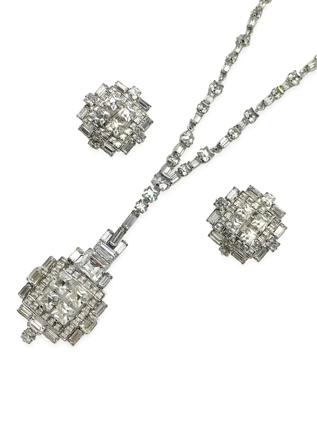 ビンテージ Christian Dior ペンダントネックレス＆イヤリング - シルバー - 画像5