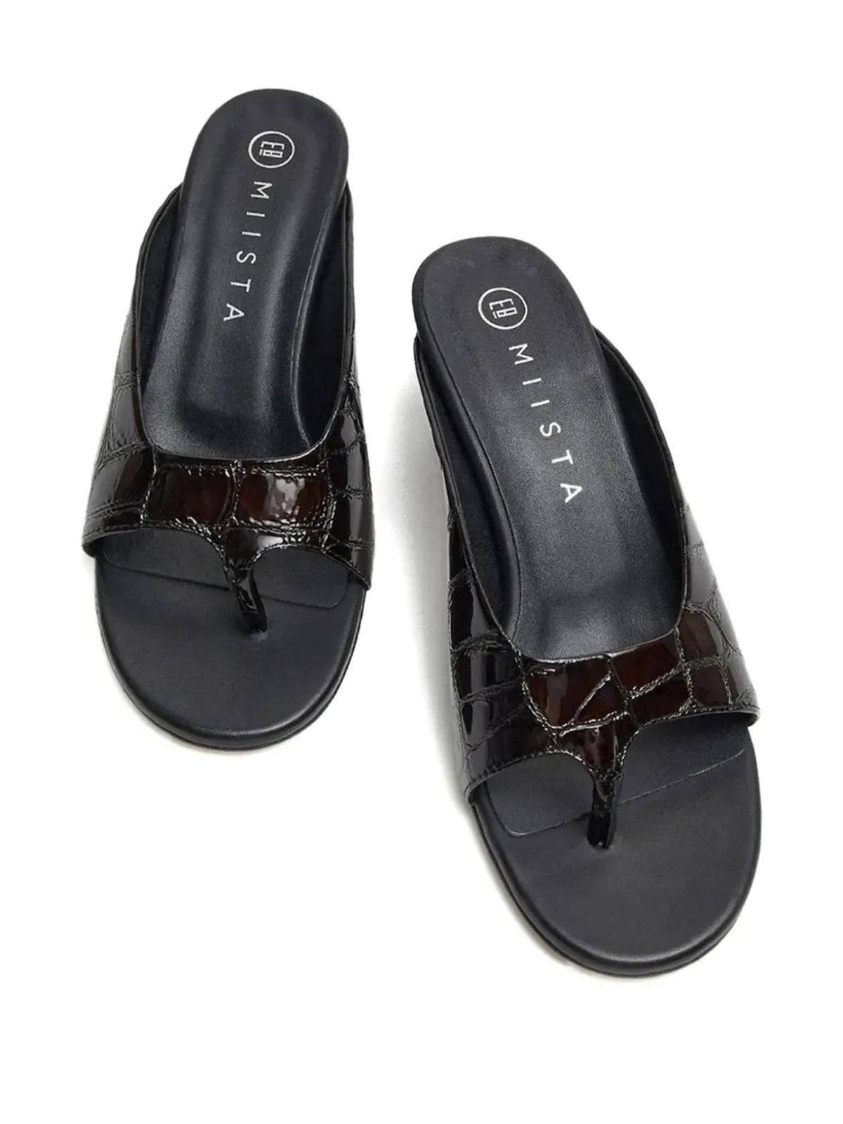 Miista Palmira croco-embossed slide sandals - 画像3