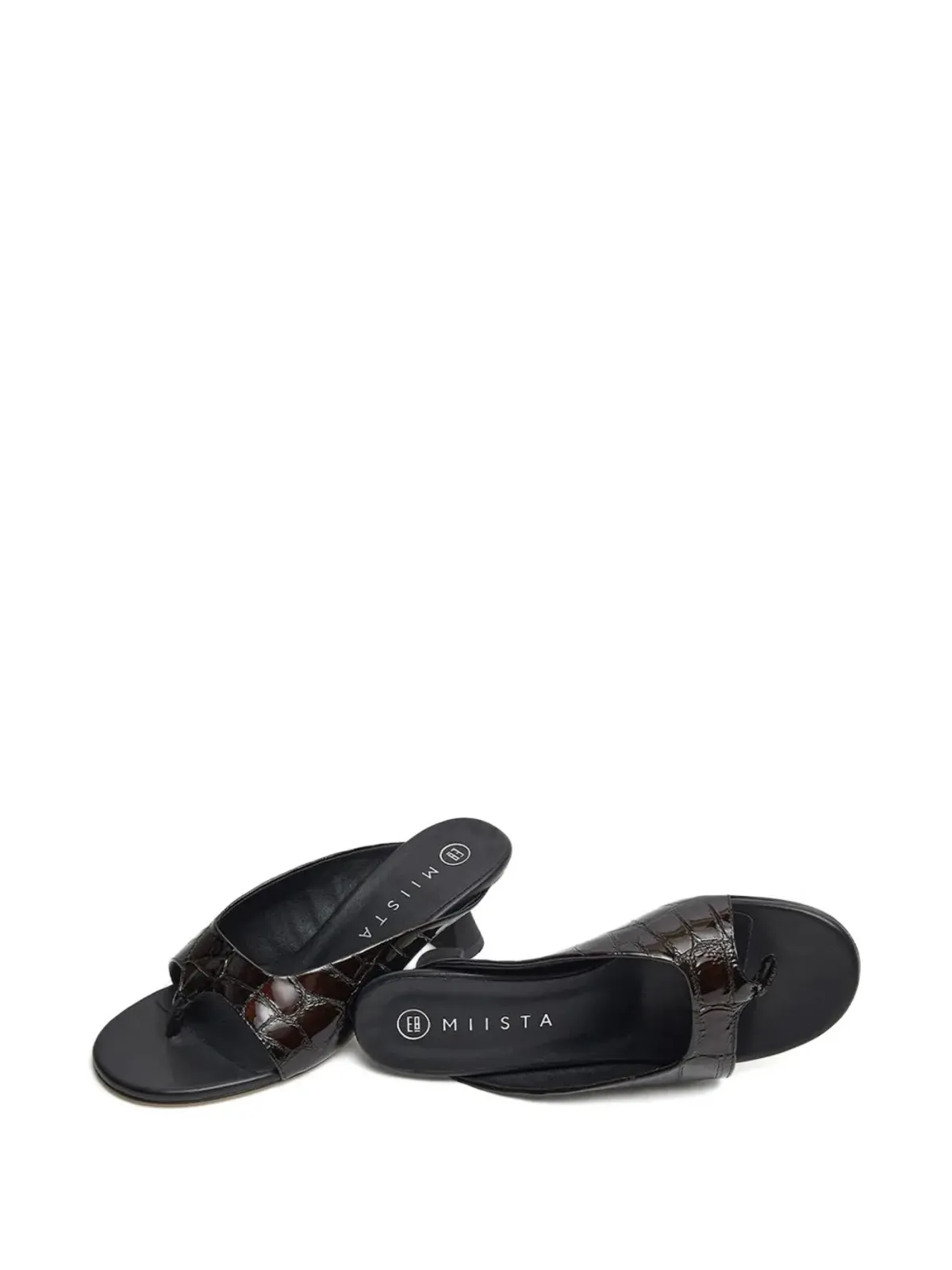 Miista Palmira croco-embossed slide sandals - 画像4