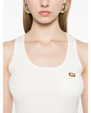 Elisabetta Franchi リブ編みタンクトップ - ホワイト - サムネイル5