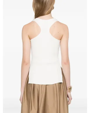Elisabetta Franchi リブ編みタンクトップ - ホワイト - サムネイル4