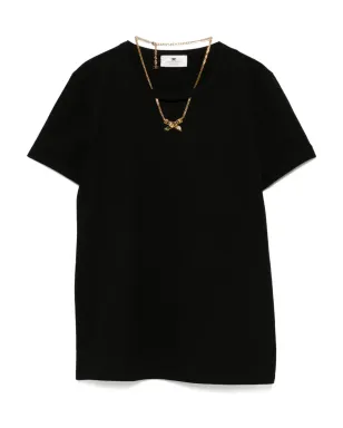 Elisabetta Franchi ネックレスディテールTシャツ ブラック - サムネイル1