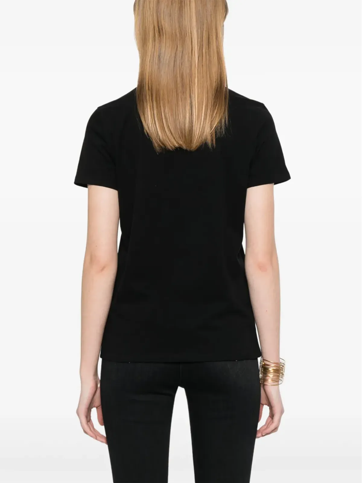 Elisabetta Franchi ネックレスディテールTシャツ ブラック - 画像4