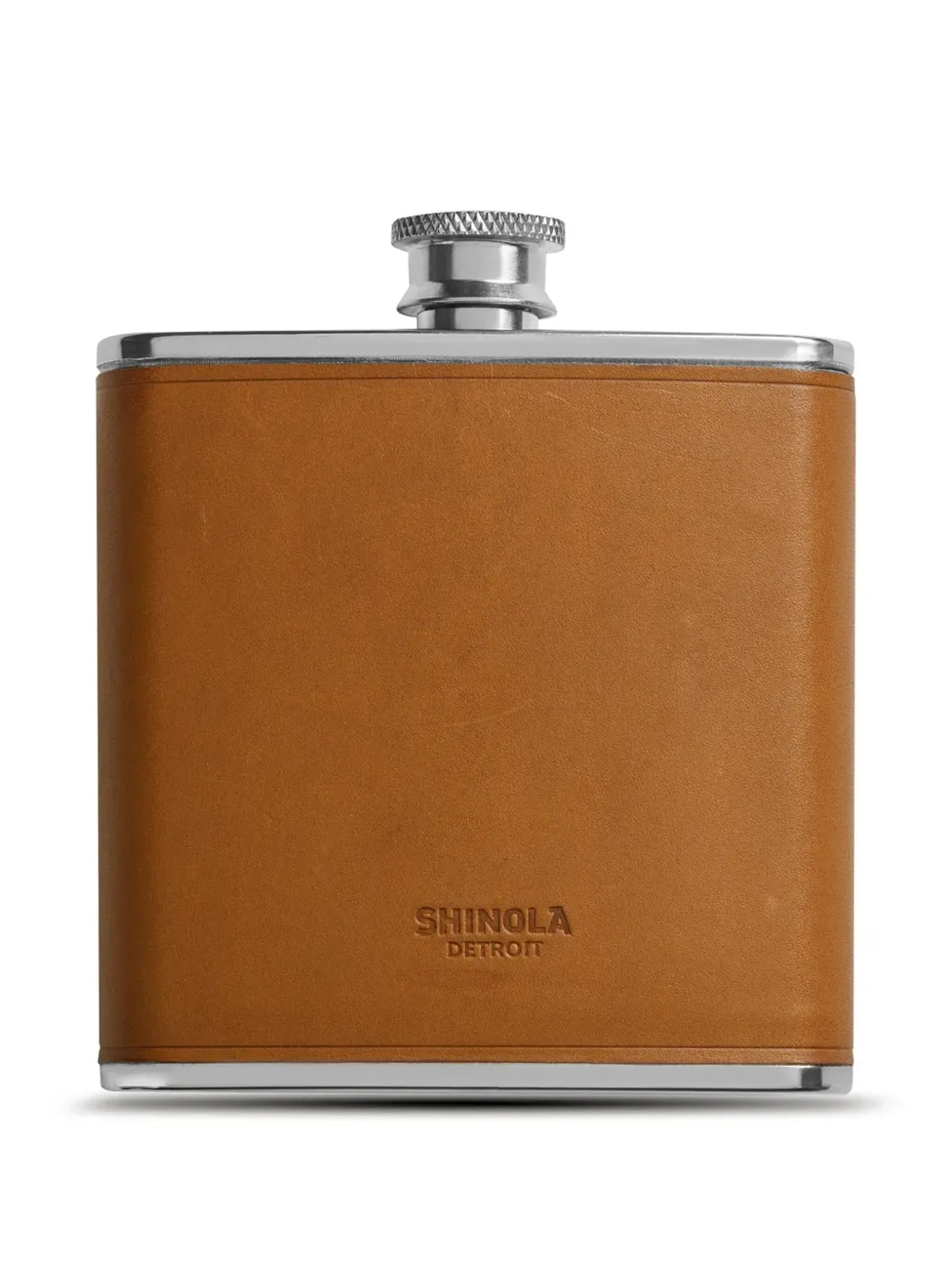 Shinola レザー巻きフラスク - ブラウン - 画像1