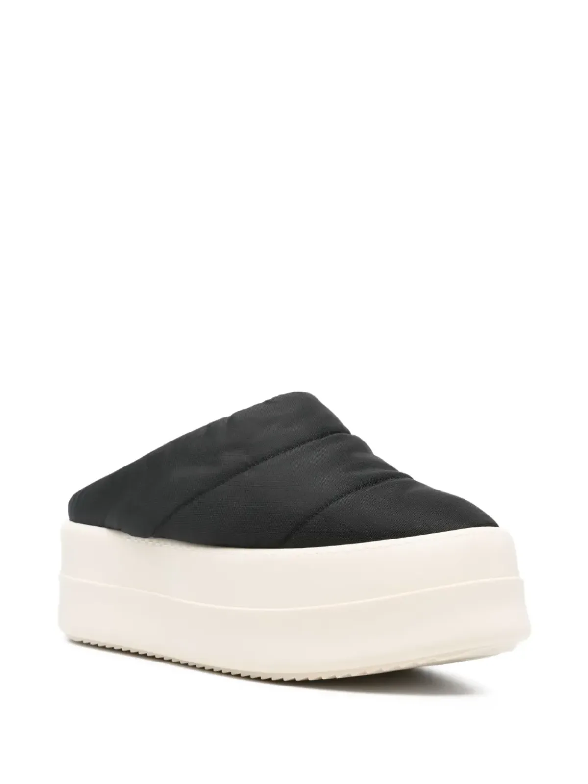 Rick Owens DRKSHDW キルテッド・プラットフォーム・スリッパ ブラック - 画像2