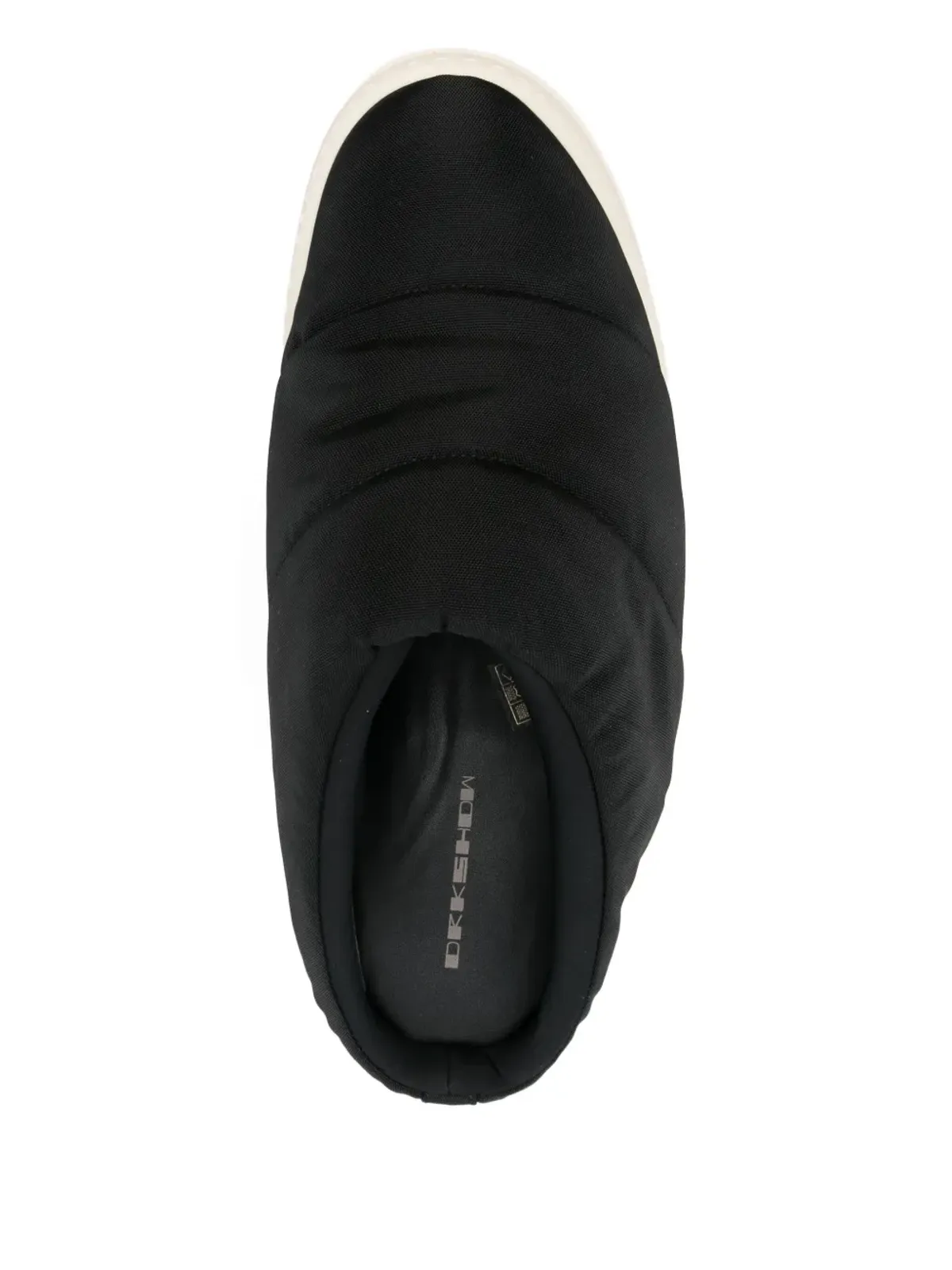 Rick Owens DRKSHDW キルテッド・プラットフォーム・スリッパ ブラック - 画像4