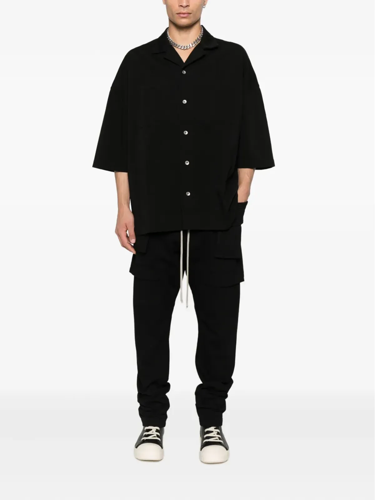 Rick Owens DRKSHDW トミー シャツジャケット ブラック - 画像2