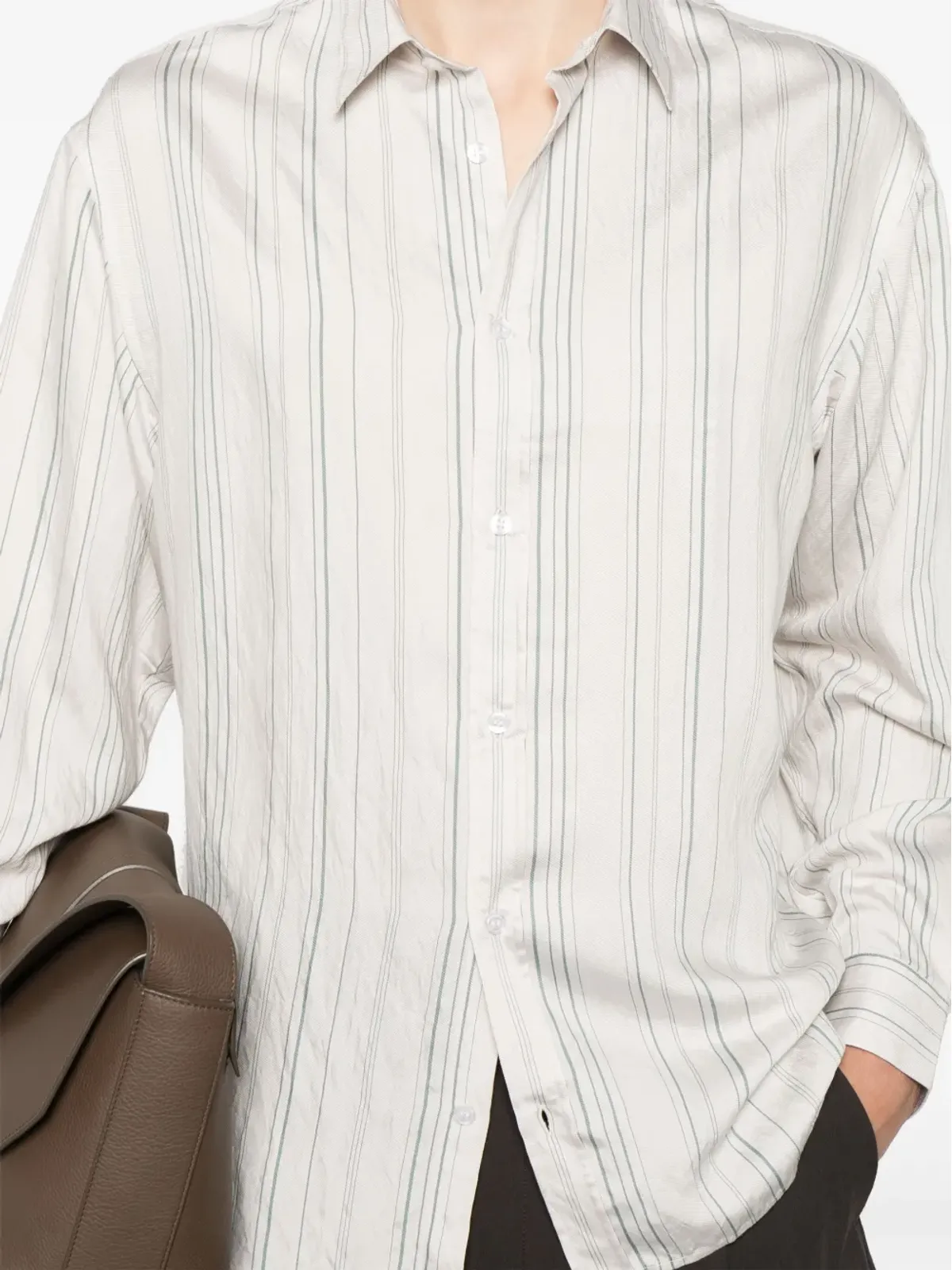 Emporio Armani ストライプシャツ ホワイト - 画像5