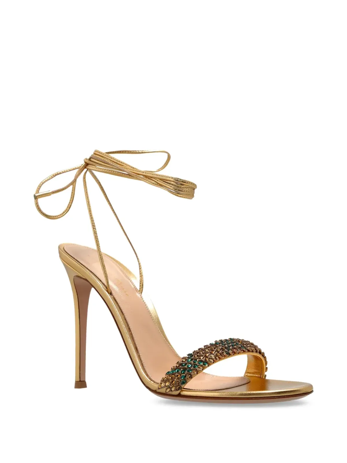 Gianvito Rossi 105mmラインストーン装飾サンダル - ゴールド - 画像2