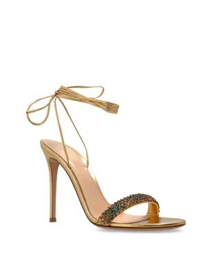 Gianvito Rossi 105mmラインストーン装飾サンダル - ゴールド - サムネイル2