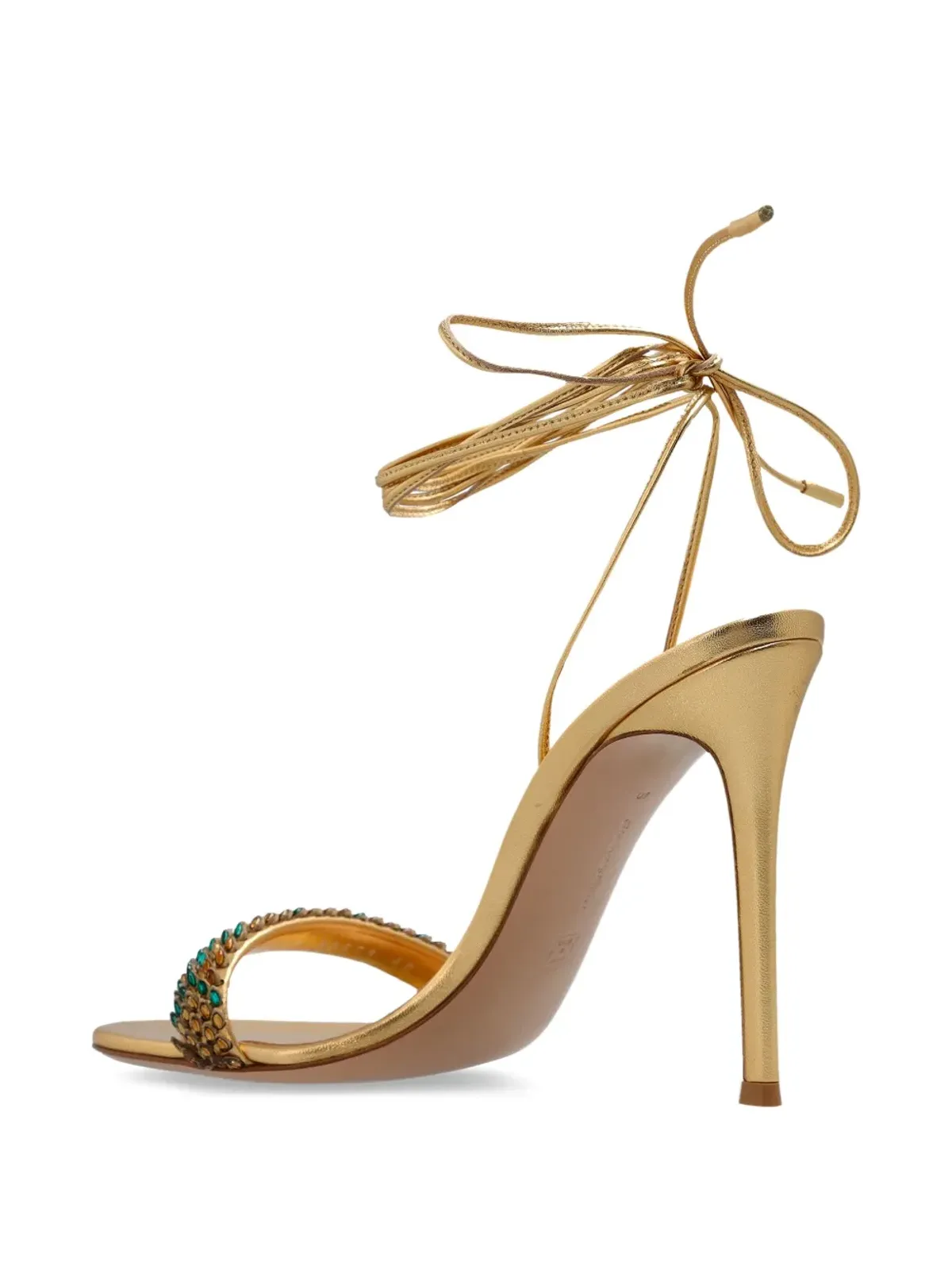 Gianvito Rossi 105mmラインストーン装飾サンダル - ゴールド - 画像3