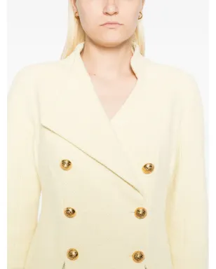 Elisabetta Franchi ボタン装飾ツイードジャケット - イエロー - サムネイル5