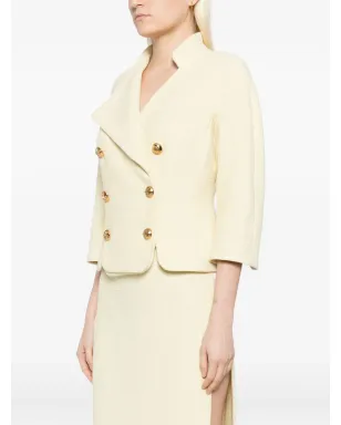 Elisabetta Franchi ボタン装飾ツイードジャケット - イエロー - サムネイル3