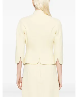 Elisabetta Franchi ボタン装飾ツイードジャケット - イエロー - サムネイル4