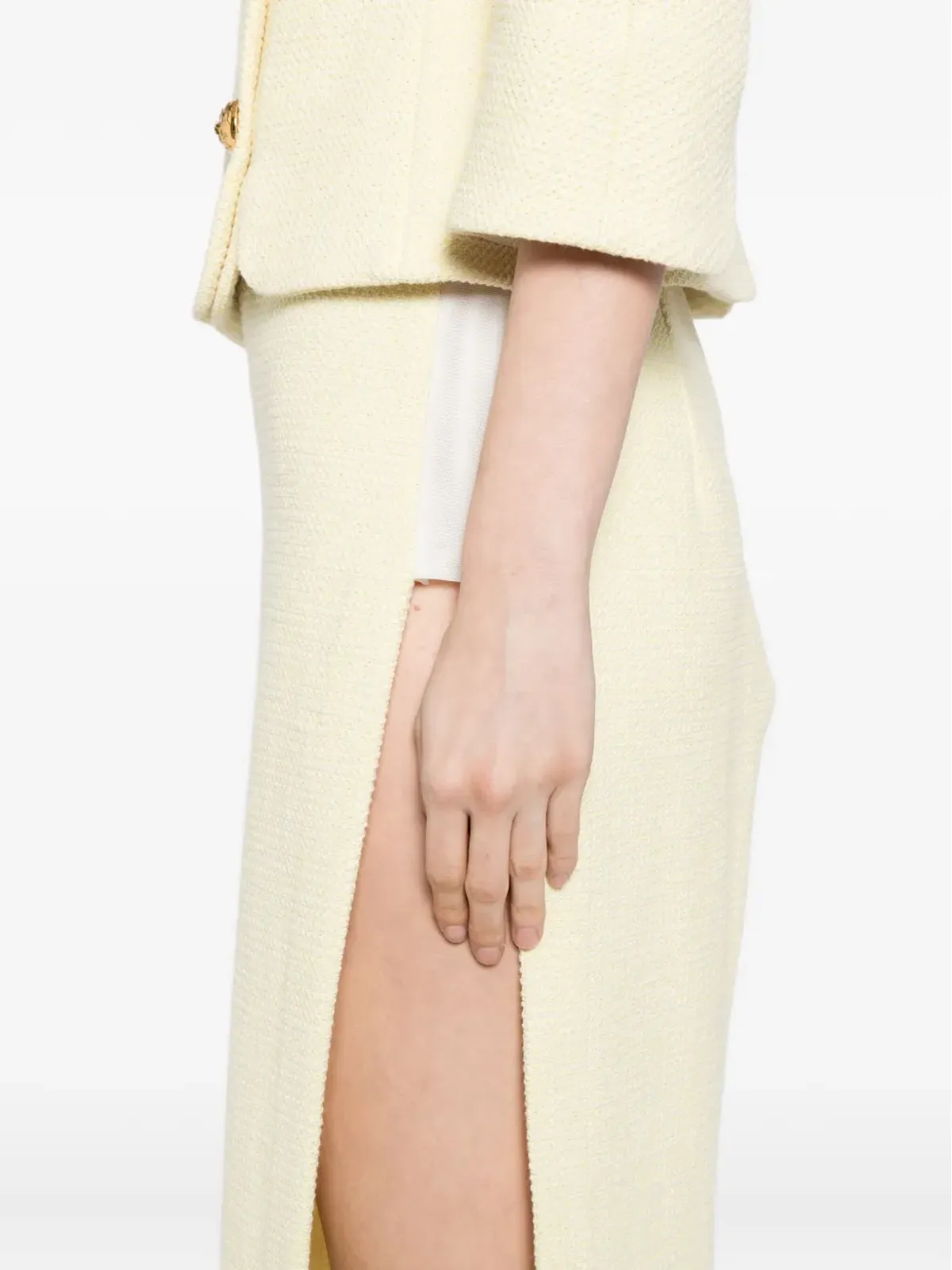 Elisabetta Franchi ダイヤモンド装飾ツイードスカート - 画像5