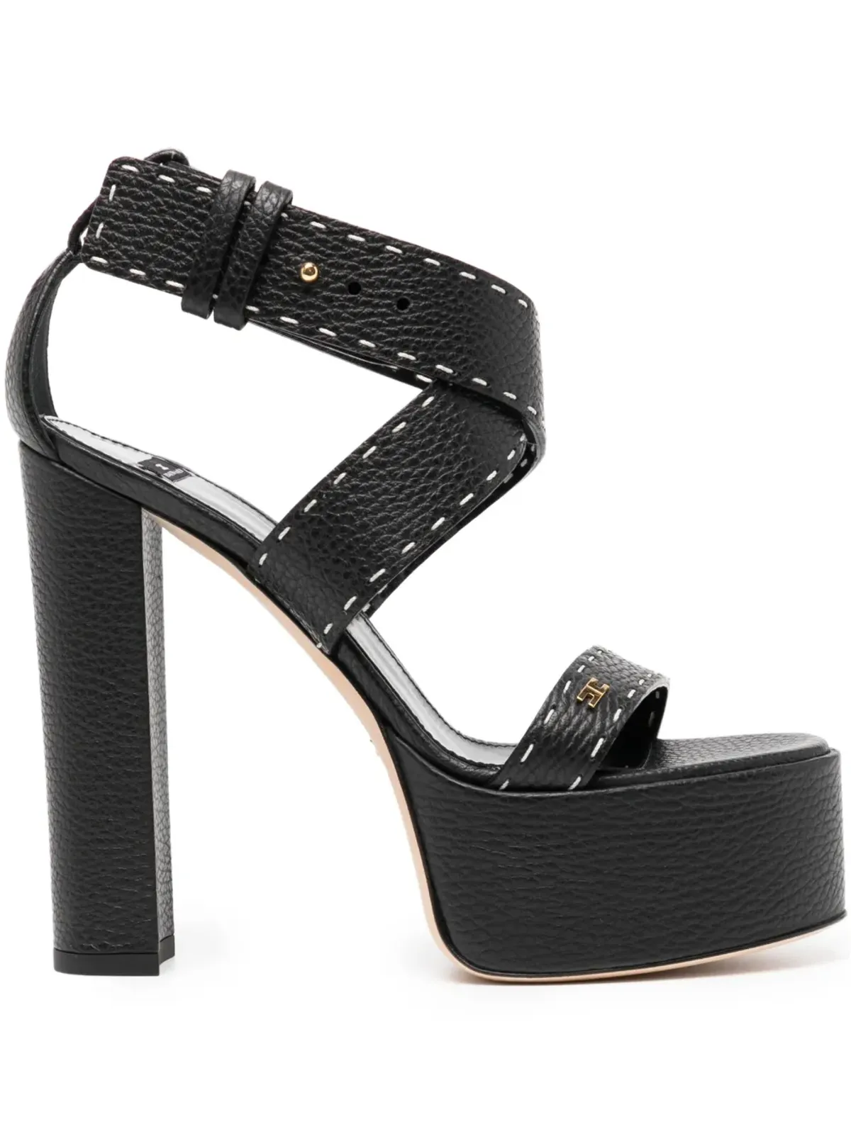 Elisabetta Franchi 130mm ロゴ入りサンダル - NERO - 画像1
