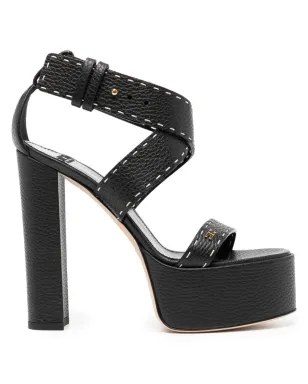 Elisabetta Franchi 130mm ロゴ入りサンダル - NERO - サムネイル1