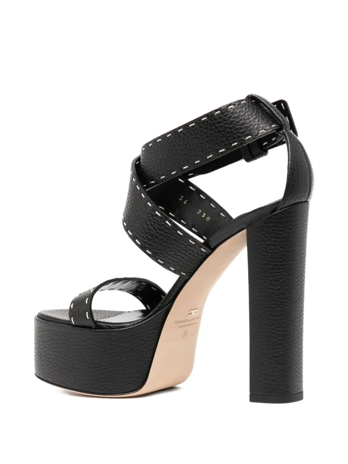 Elisabetta Franchi 130mm ロゴ入りサンダル - NERO - 画像3