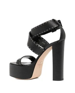 Elisabetta Franchi 130mm ロゴ入りサンダル - NERO - サムネイル3