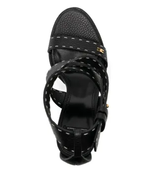 Elisabetta Franchi 130mm ロゴ入りサンダル - NERO - サムネイル4