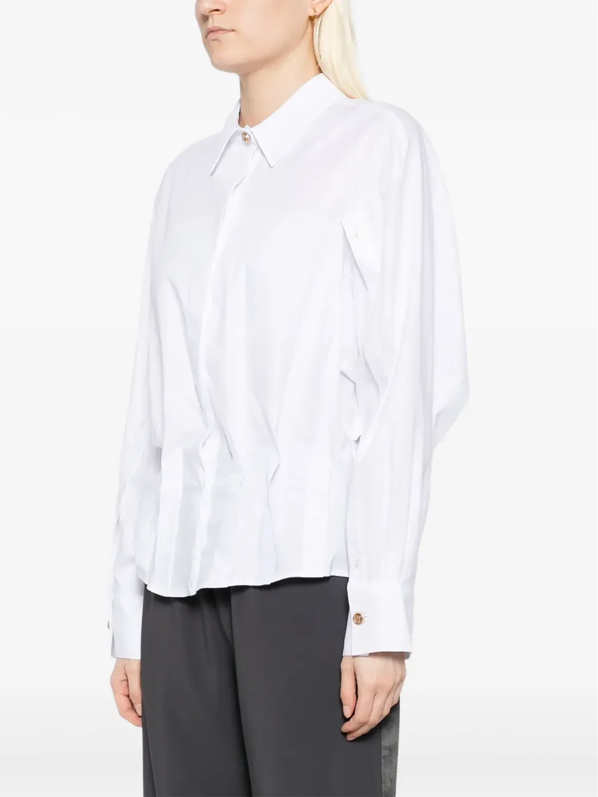 Elisabetta Franchi コットンシャツ - ホワイト - 画像3