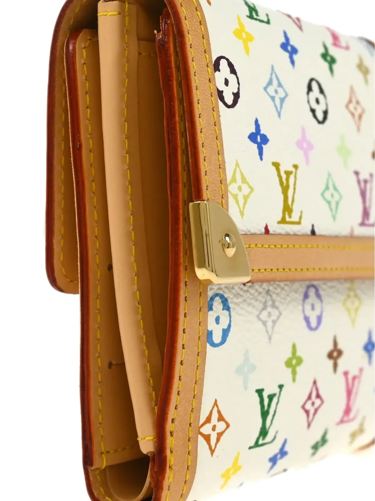 Louis Vuitton ビンテージ x 村上隆 2005 モノグラム ウォレット - ホワイト - 画像3