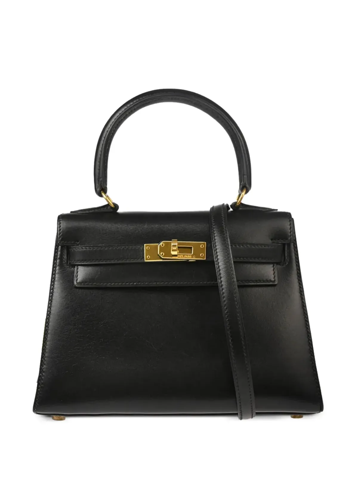Hermès ビンテージ 1991年 ミニ Kelly 20 セリエ トートバッグ ブラック - 画像1