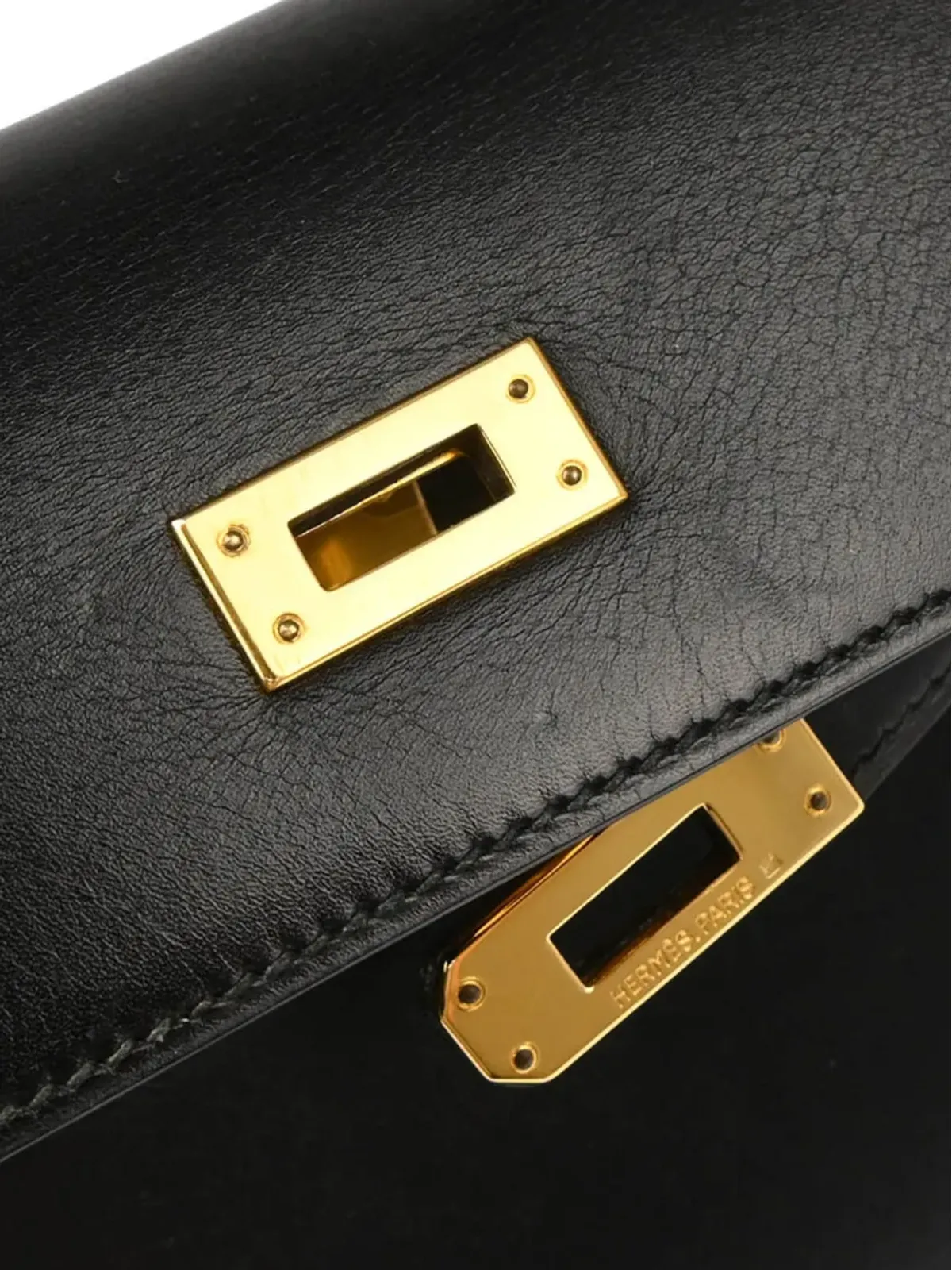 Hermès ビンテージ 1991年 ミニ Kelly 20 セリエ トートバッグ ブラック - 画像5