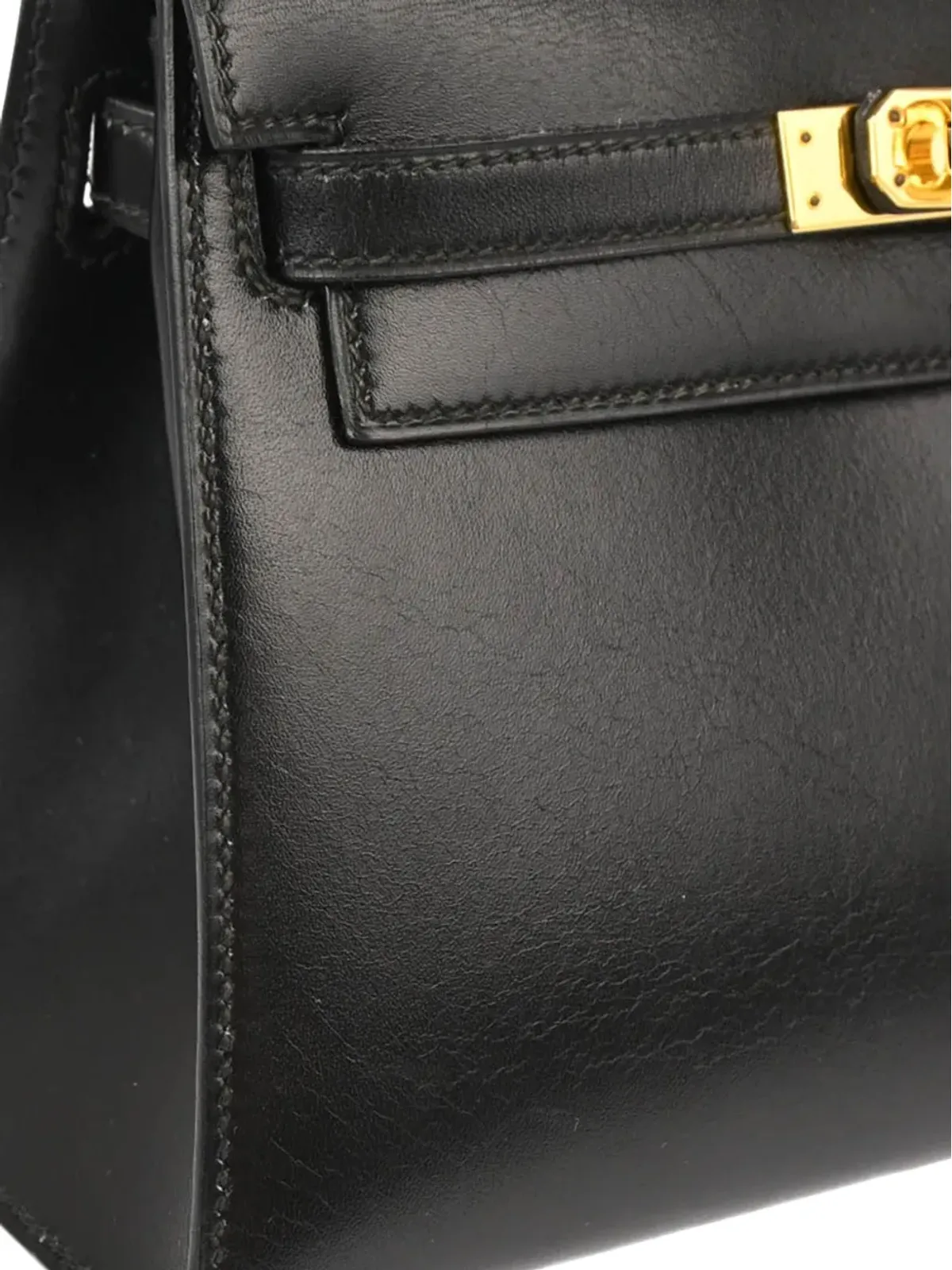 Hermès ビンテージ 1991年 ミニ Kelly 20 セリエ トートバッグ ブラック - 画像3