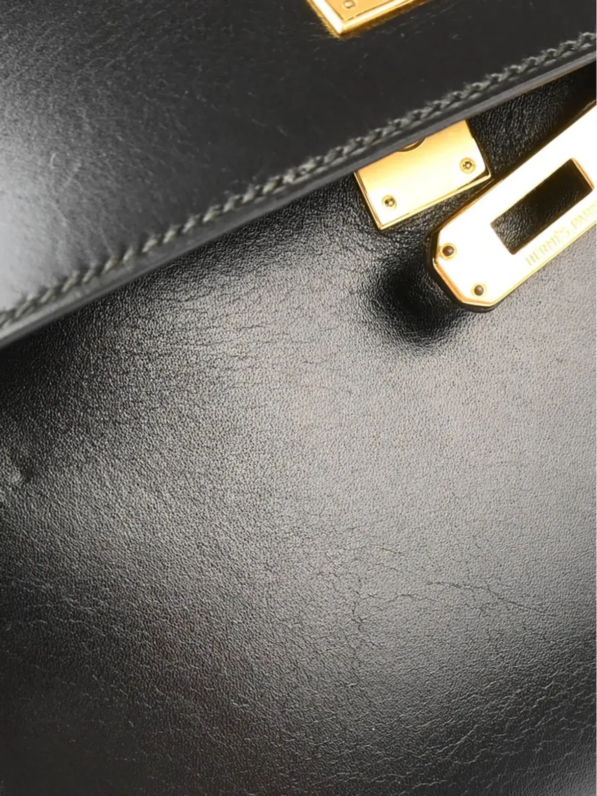 Hermès ビンテージ 1991年 ミニ Kelly 20 セリエ トートバッグ ブラック - 画像4