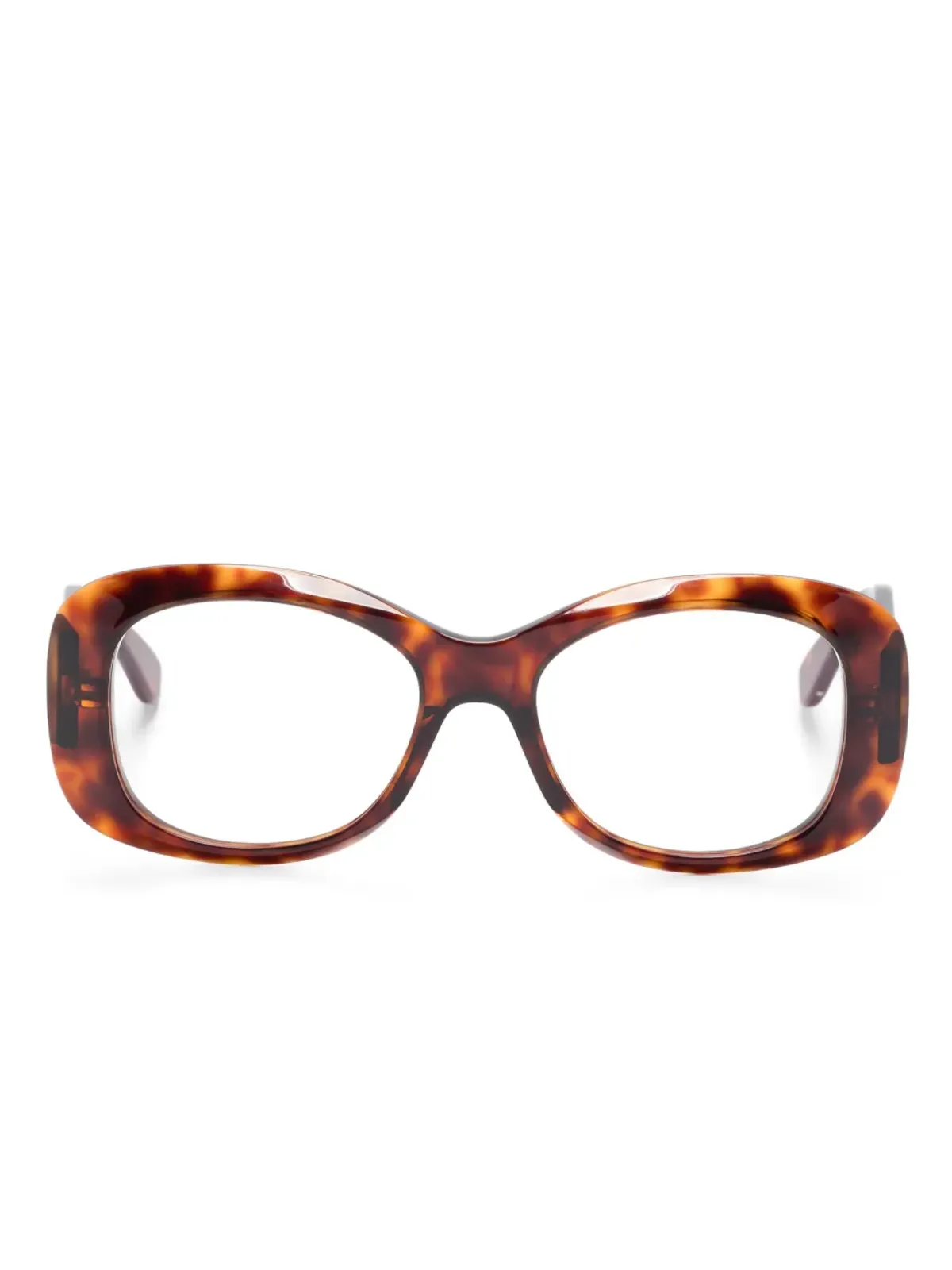 VALENTINO GARAVANI EYEWEAR オーバルフレーム眼鏡 - ブラウン - 画像1