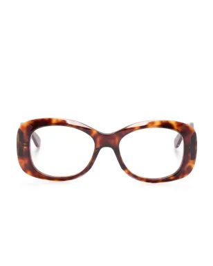 VALENTINO GARAVANI EYEWEAR オーバルフレーム眼鏡 - ブラウン - サムネイル1