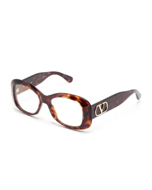 VALENTINO GARAVANI EYEWEAR オーバルフレーム眼鏡 - ブラウン - サムネイル2