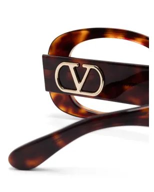 VALENTINO GARAVANI EYEWEAR オーバルフレーム眼鏡 - ブラウン - サムネイル3