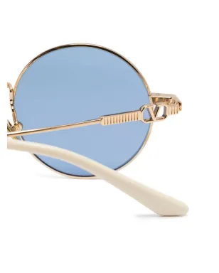 VALENTINO GARAVANI EYEWEAR ラウンドフレームサングラス - ゴールド - サムネイル3