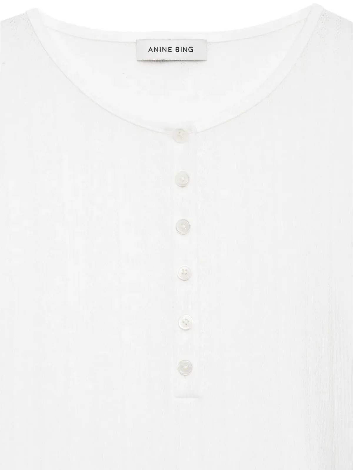 ANINE BING Pia long-sleeve T-shirt - White - 画像4