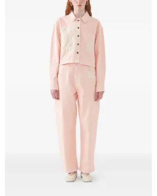 Antik Batik floral-embroidered cropped jacket - Pink - サムネイル2