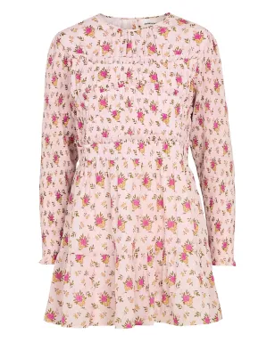 Antik Batik スモック花柄プリントドレス - ピンク - サムネイル1