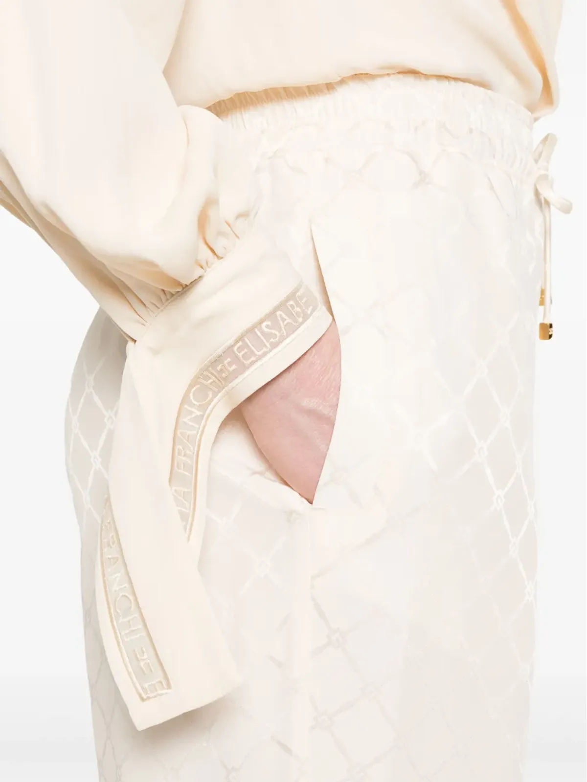 Elisabetta Franchi クレープ生地ボディスーツ - ニュートラルカラー - 画像5