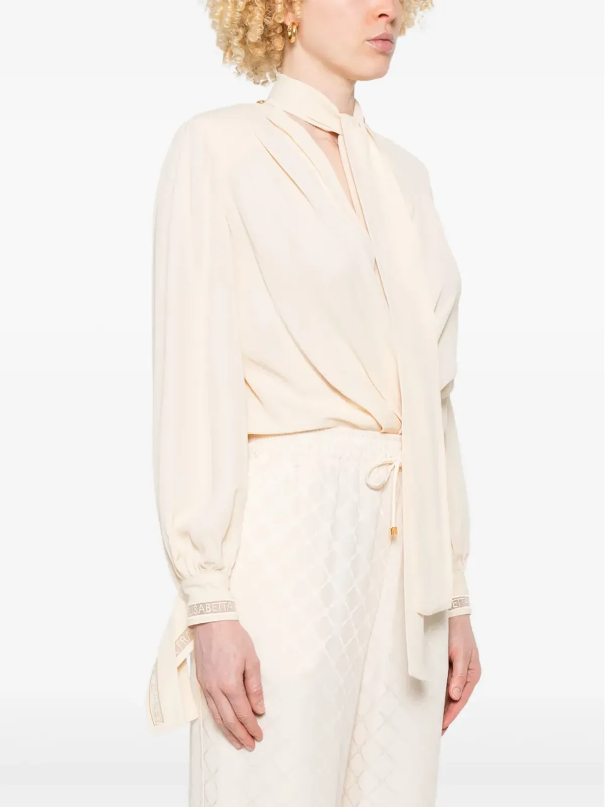 Elisabetta Franchi クレープ生地ボディスーツ - ニュートラルカラー - 画像3