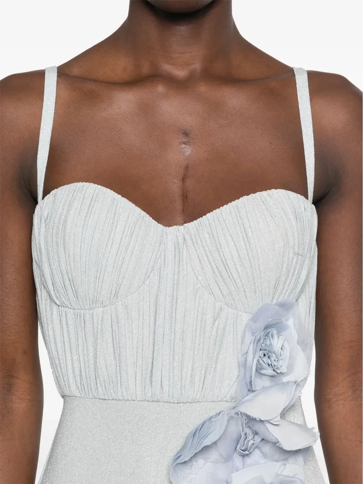 Elisabetta Franchi 花刺繍ルレックス ガウン - 画像5