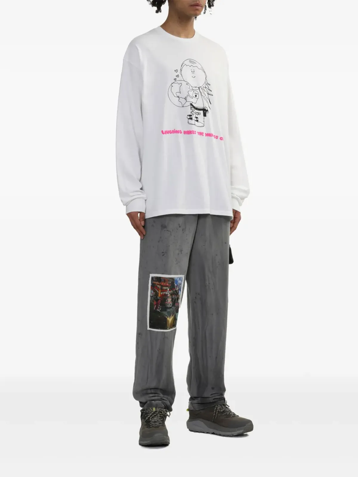 WESTFALL cartoon-print T-shirt - White - 画像2
