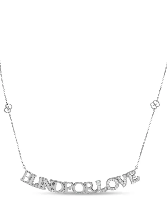Gucci Pre-Owned ビンテージ Gucci 18Kホワイトゴールド Blind for Love ダイヤモンド ネックレス - シルバーの商品画像