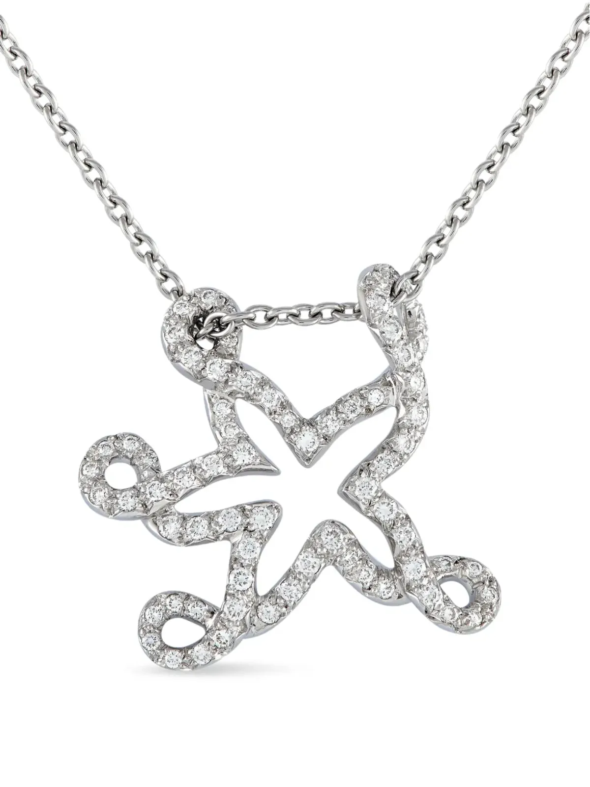 Christian Dior ビンテージ 18Kホワイトゴールド スターフィッシュ ダイヤモンド ネックレス - 画像1