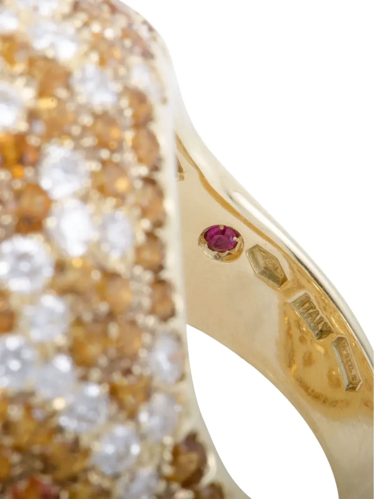 Roberto Coin Pre-Owned 18K イエローゴールド シトリン リング - 画像4