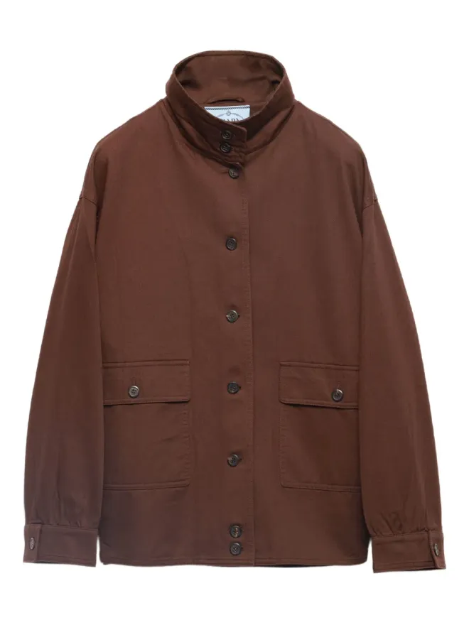 Prada Prada gabardine shirt jacket - Brownの商品画像